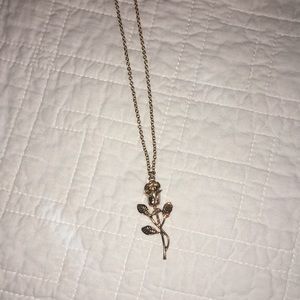 Gold rose necklace